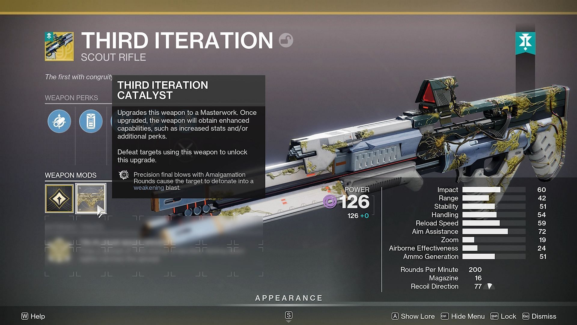 The Third Iteration Catalyst boosts the weapon's capability manifold (Image via Bungie | YouTube/Duddits II)